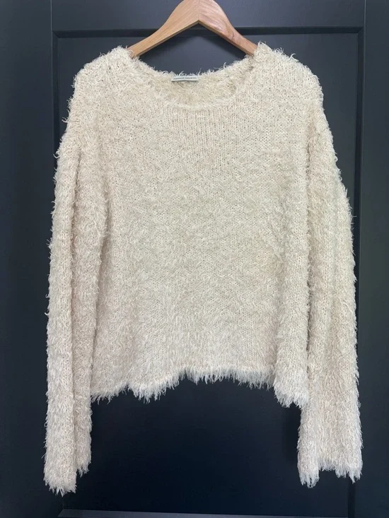 MANSUR GAVRIEL Silk sweater women’s large eyelash Frayed knit made in Italy - Picture 2 of 8